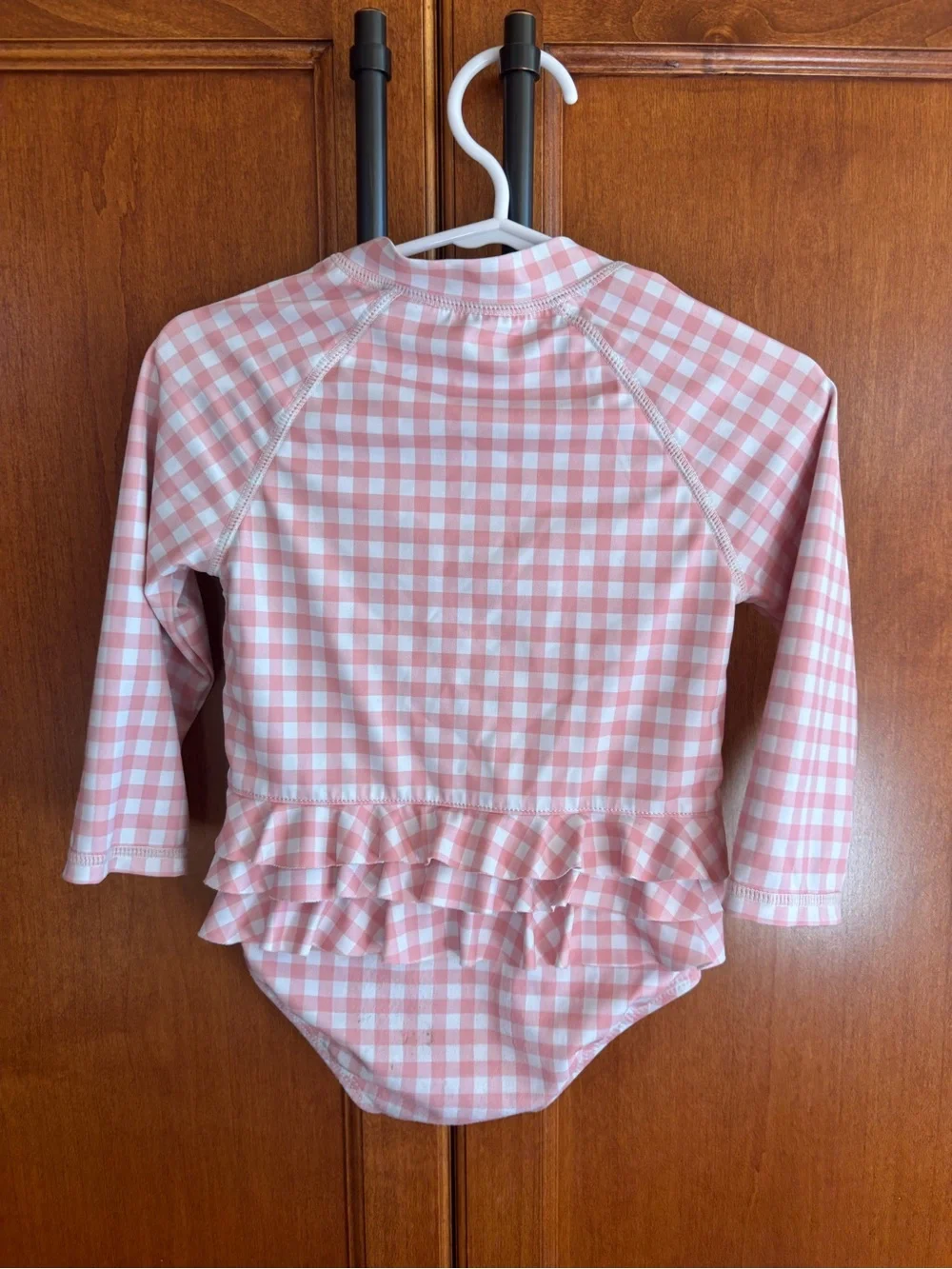 Janie and Jack Pink Gingham One-Piece Swimsuit